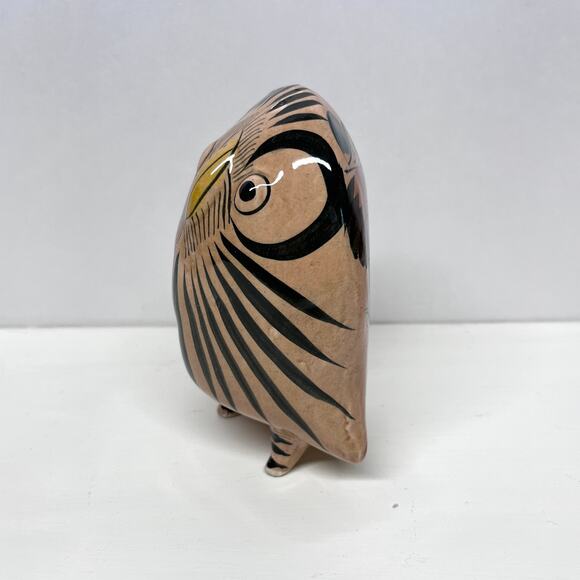 Large Blue Tonala Owl - Beautiful Hand-painted Mexican  Tonalá Ceramic Owl Figurine Mexican Folk Art